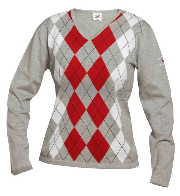 RENTON ARGYLE V-NECK DAMES